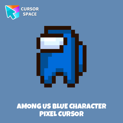 Among Us Blue Character Pixel cursor