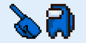 Among Us Blue Character Pixel cursor