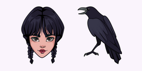 Wednesday Addams and Crow cursor