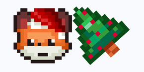 Christmas Fox Pixel cursor