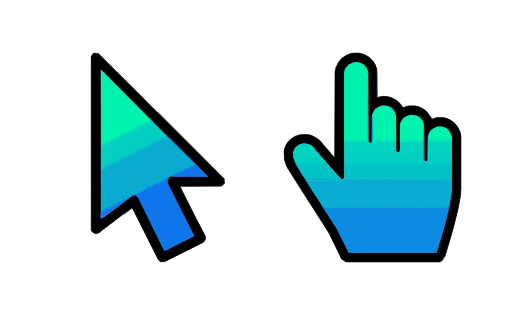 Cute Cursor Turquoise Gradient