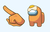 Among Us Orange Character with Egg Hat cursor