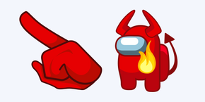 Among Us Red with Devil Horns Character cursor